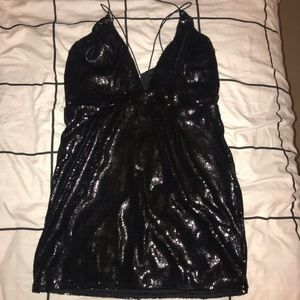 Black sequin bodycon dress